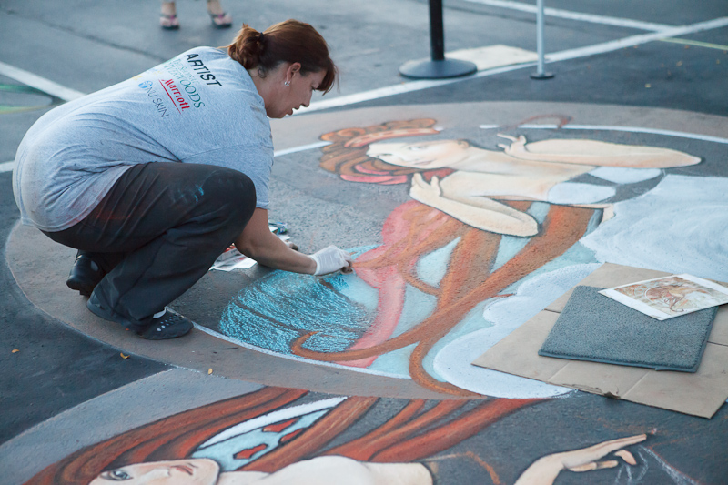 Dawn Morrison Wagner Art Nouveau chalk art at Chalk The Block 2012 in Provo, UT