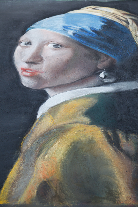 Girl With a Pearl Earring chalk art at Chalk The Block 2012 in Provo, UT