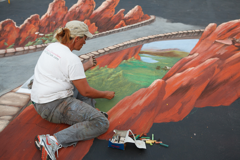 Southern Utah Bridge chalk art at Chalk The Block 2012 in Provo, UT