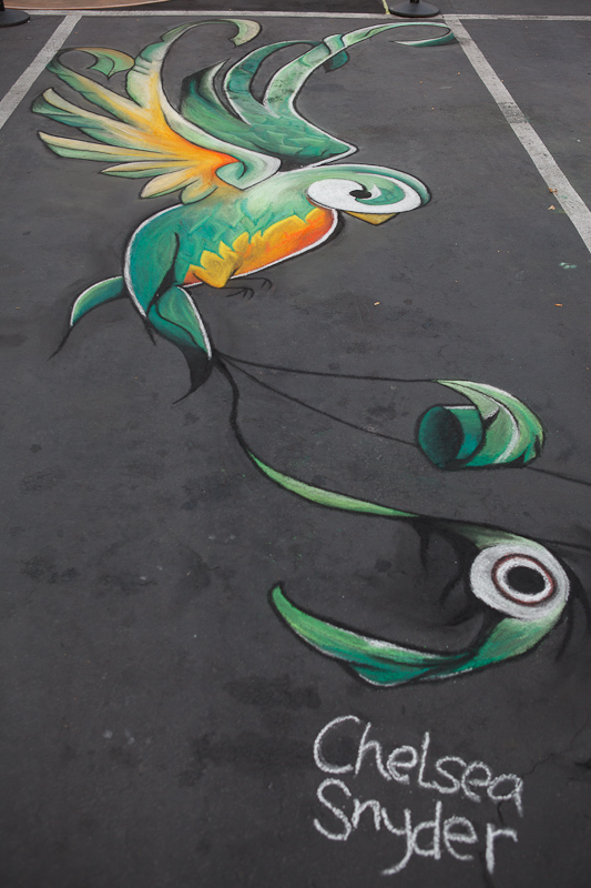 Bird by Chelsea Snyder chalk art at Chalk The Block 2012 in Provo, UT