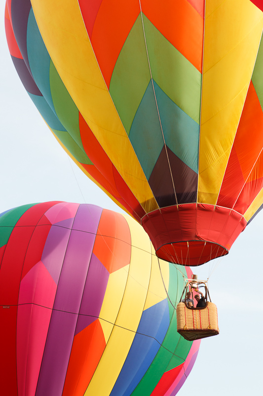 Hot air balloons taking off at the Provo, Utah Freedom Festival on the 4th of July, Independence Day